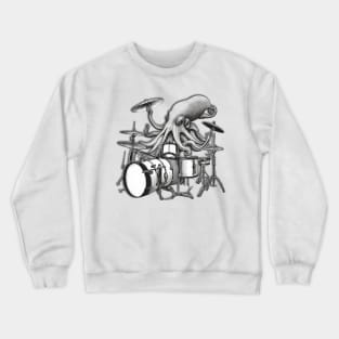 Octopus Playing Drums, Gift for Octopus Lover, Cute Octopus Gift Crewneck Sweatshirt